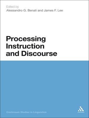 cover image of Processing Instruction and Discourse